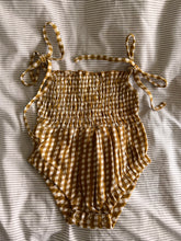 Load image into Gallery viewer, Gingham Baby Romper & Sun Hat