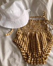 Load image into Gallery viewer, Gingham Baby Romper & Sun Hat